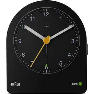Analogue Alarm Clock Black Snooze Backlight Quiet Quartz Beep Desk Clock